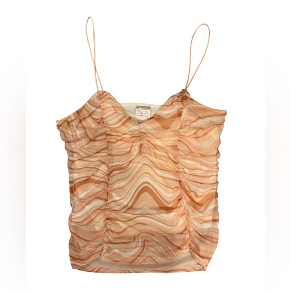 Y2K Pink Ruched Cap Sleeve Blouse - Picture 3 of 3